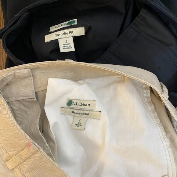 Lot of (2) L.L. Bean Favorite Fit size 4 Reg black & khaki cotton NWT - Picture 9 of 9
